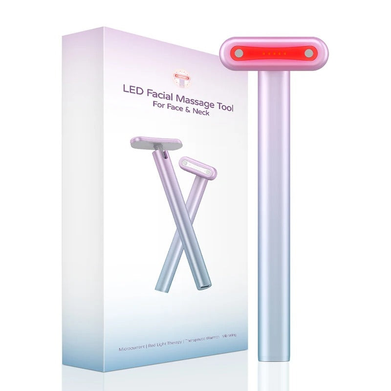 Masajeador varita Facial 4 en 1 LED terapia de luz roja